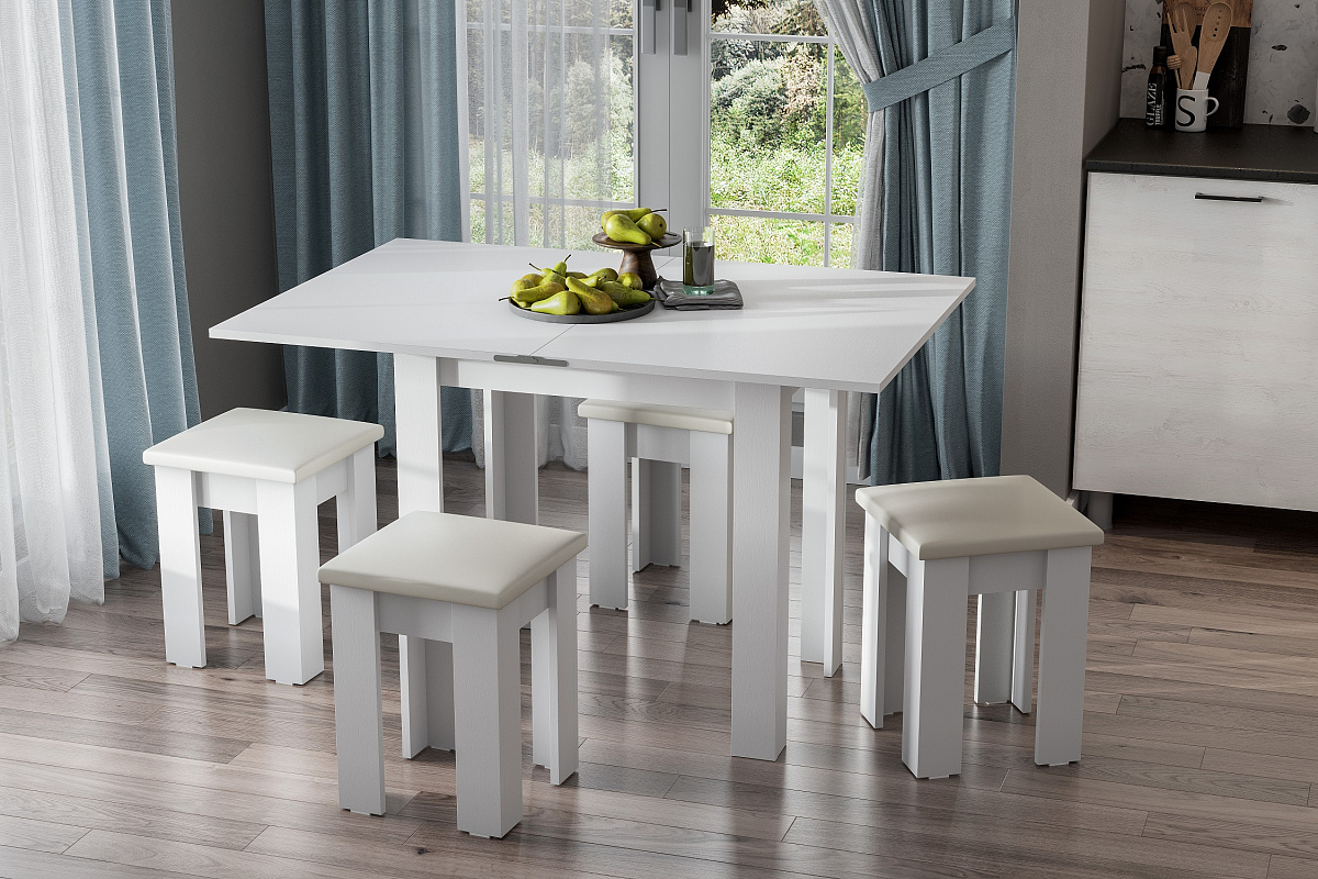 Кухонный стол NN-Мебель СО-3 (белый)