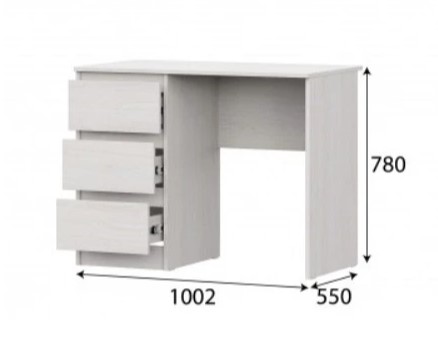 Стол с ящиками SV-МЕБЕЛЬ (МС Бриз-1 К) Ясень Анкор светлый - фото4