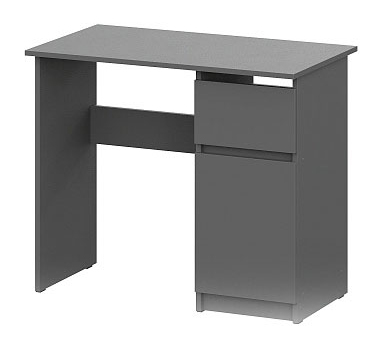 Стол письменный NN Мебель (МС Денвер К) Графит серый 0,9 м - фото