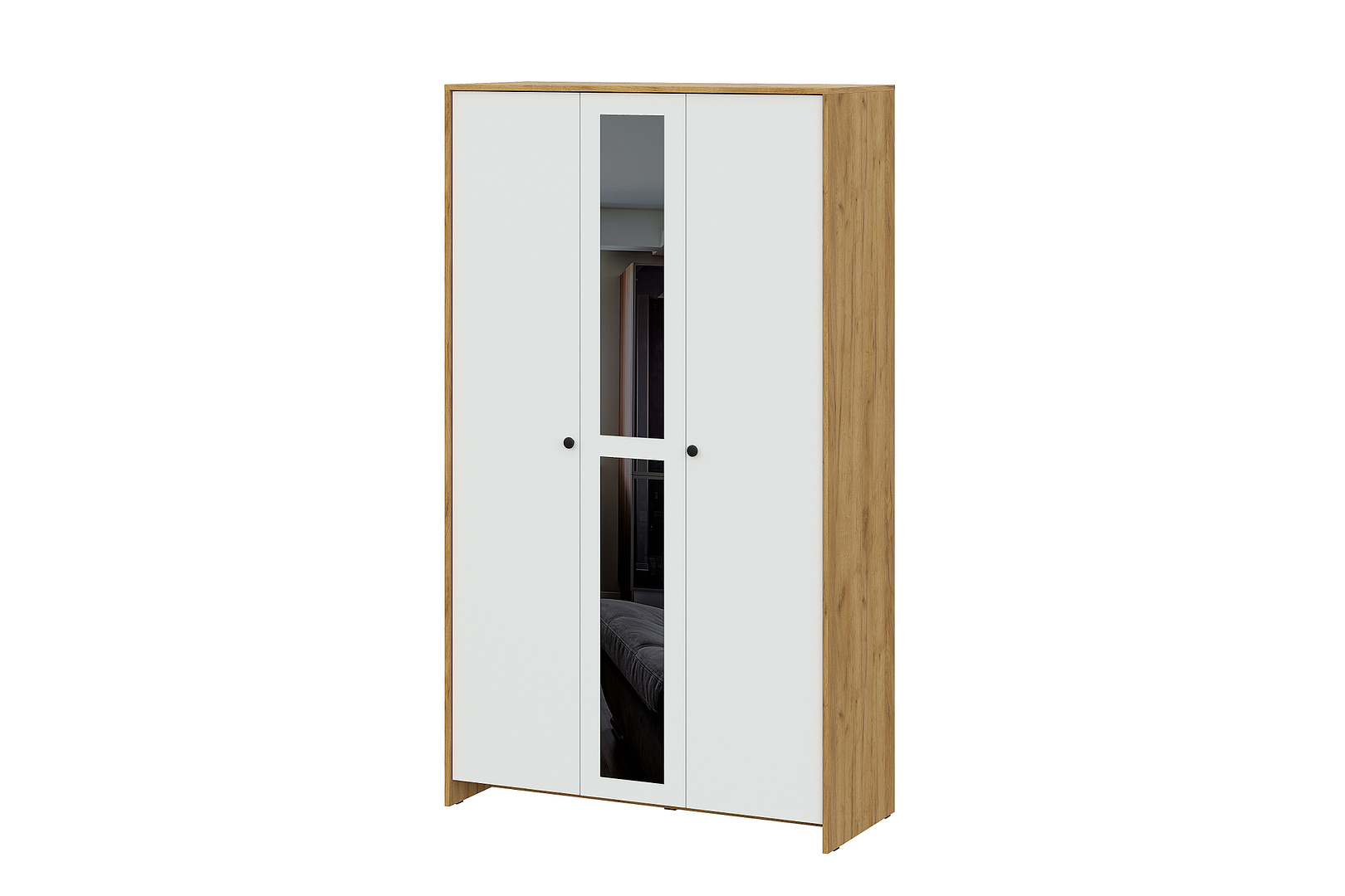 Шкаф трехстворчатый NN Мебель (МС Дольче К) Дуб Золотой/Белый - фото