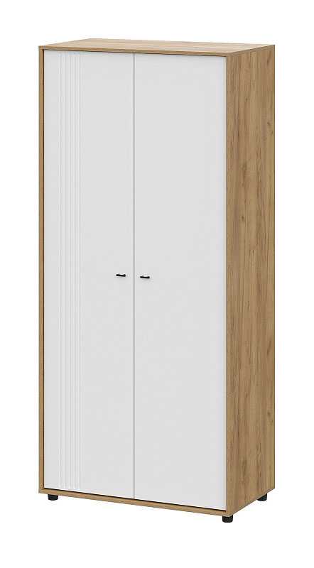 Шкаф SV-МЕБЕЛЬ (МС Милан К) Дуб Золотой/Белый Матовый, двухстворчатый - фото
