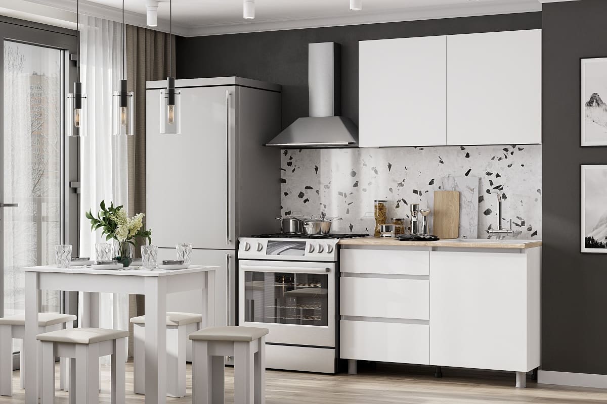 Кухонный гарнитур NN Мебель "Денвер" (1,2 м) Серия 2 SAFE Белый/Дуб Сонома - фото