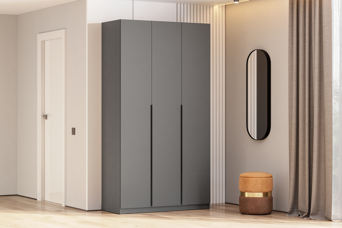 Шкаф NN Мебель ШК 5 (1200) Графит серый - фото4, картинка4 Шкаф NN Мебель ШК 5 (1200) Графит серый - фото4