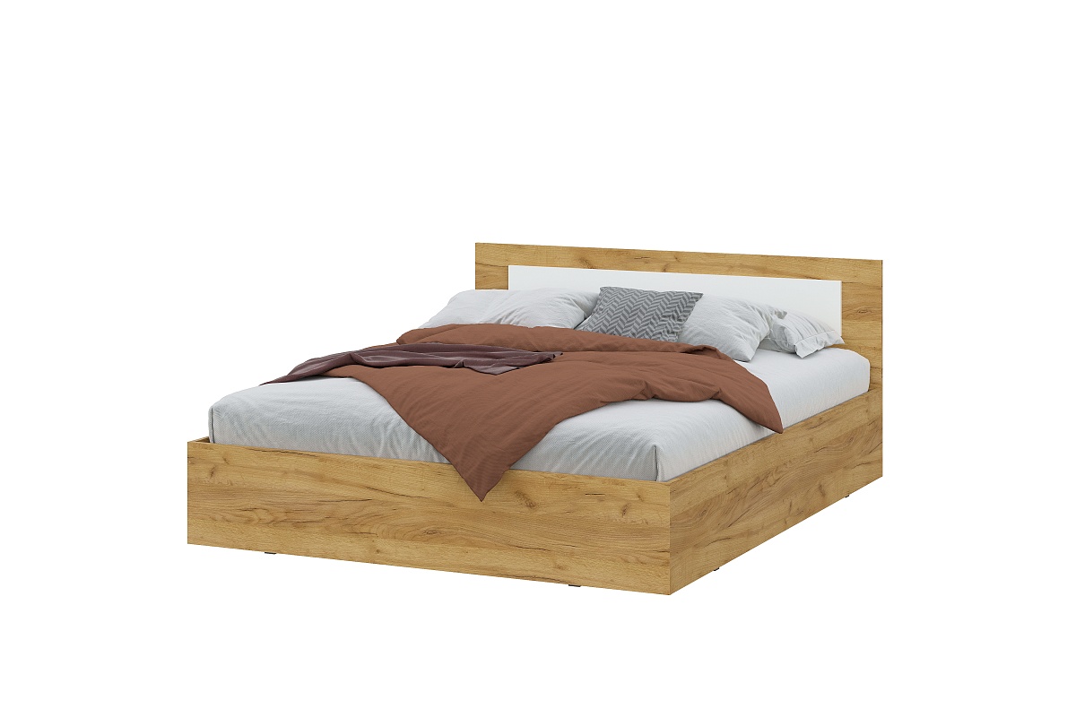 Кровать NN Мебель (МС Дольче К) Дуб Золотой/Белый, 160/200 - фото