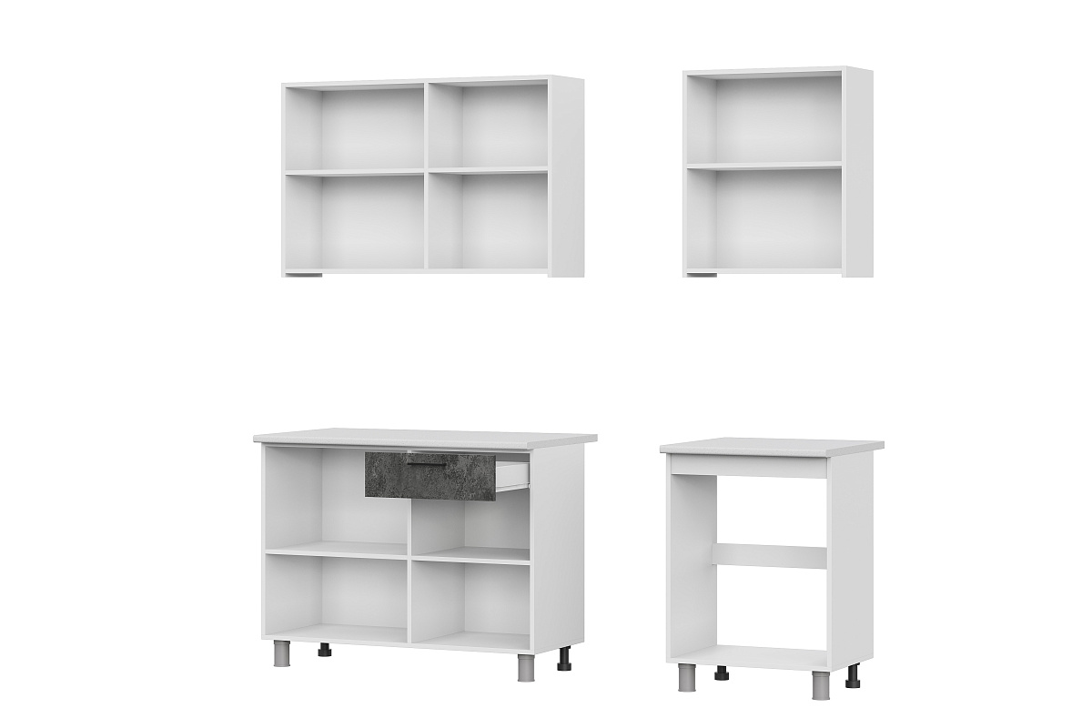 Кухонный гарнитур SV-МЕБЕЛЬ "Розалия" Серия2 (1,7 м) Цемент светлый/Цемент тёмный/столешница Антарес - фото4