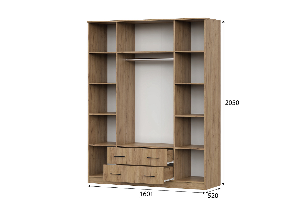 Шкаф NN Мебель ШК 1 (Серия 2) Дуб золотой - фото3