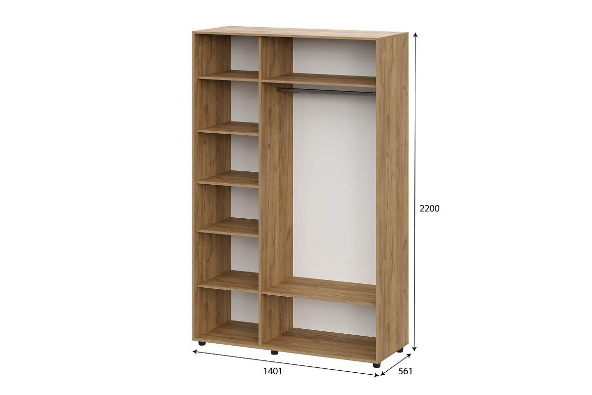 Шкаф SV-МЕБЕЛЬ (МС Милан К) Дуб Золотой/Белый/Белый Матовый, трехстворчатый - фото3