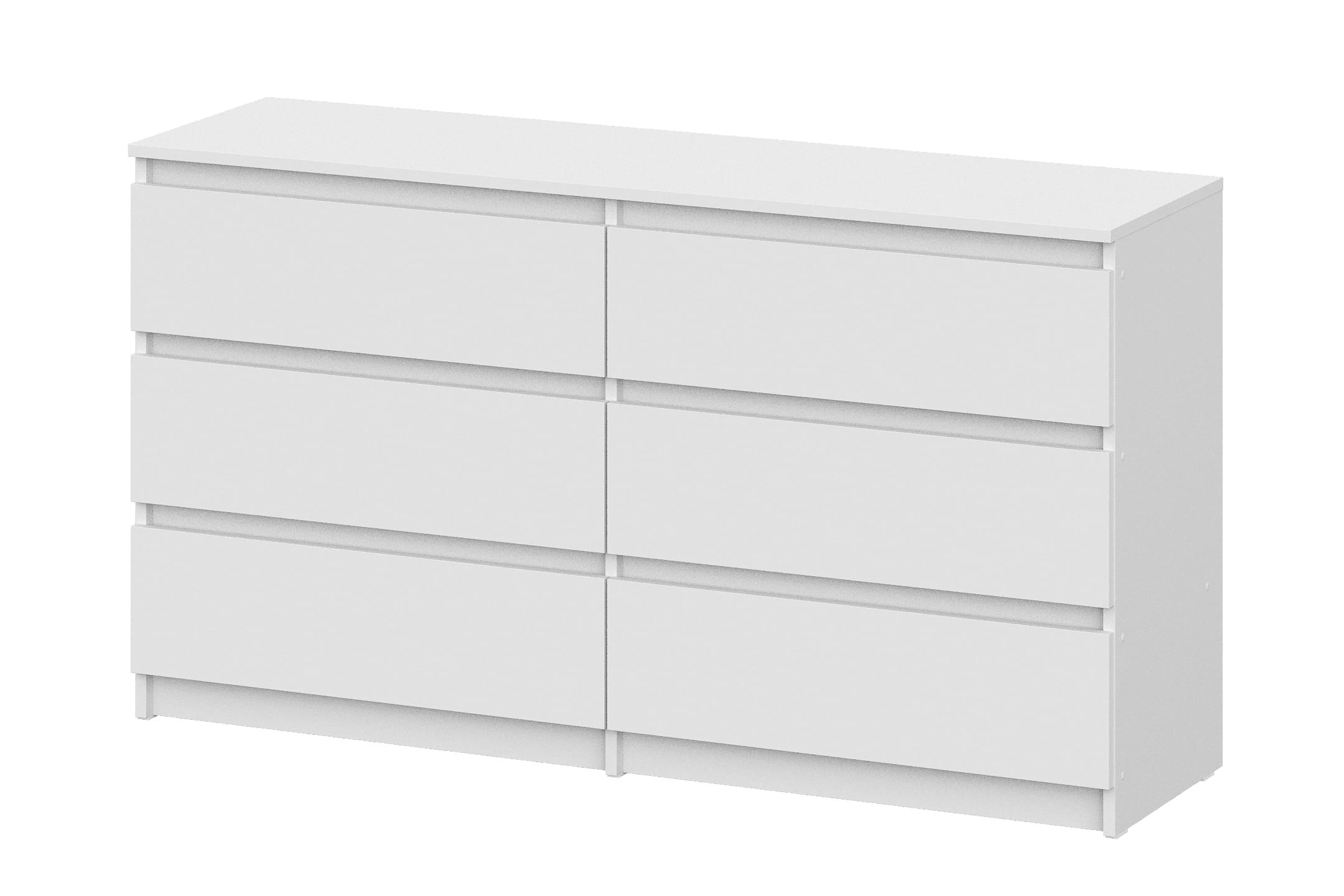 Комод NN Мебель (МС Денвер К) Серия 2 Белый, 6 ящ. (1,38м) SAFE - фото