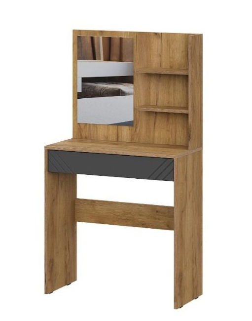 Стол туалетный NN Мебель (МС Байкал К) Дуб Золотой/Графит (с зеркалом) - фото