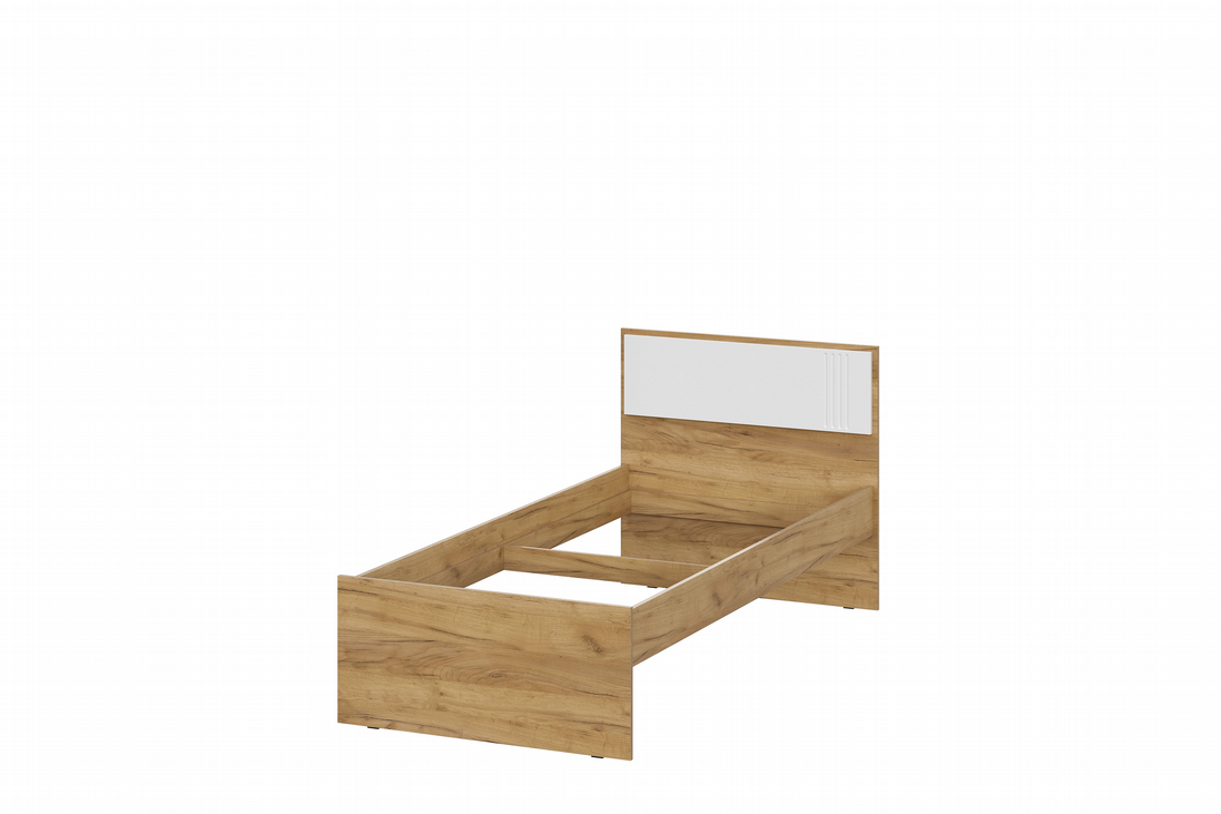 Кровать SV-МЕБЕЛЬ (МС Милан К) Дуб Золотой/Белый Матовый, 90/200 - фото