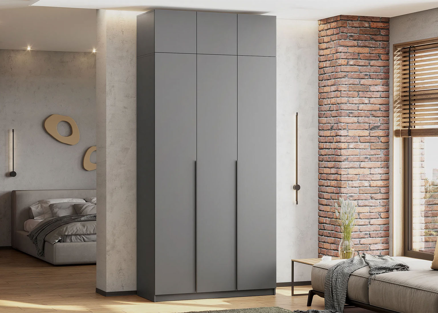 Шкаф NN Мебель ШК 5 (1200) Антресоль Графит серый - фото2