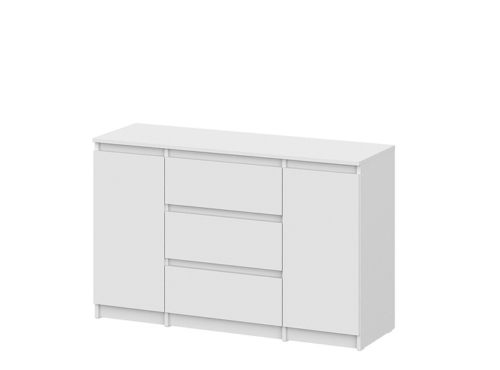 Комод NN Мебель (МС Денвер К) Белый (серия 2), 3 ящ., 2 ств. - фото