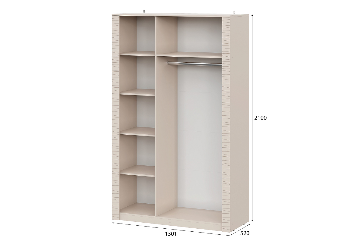 Шкаф NN Мебель (МС Калипсо К) комбинированный трехстворчатый Меланж - фото2