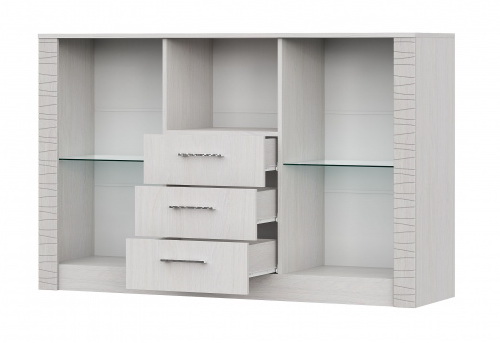 Комод-витрина SV-МЕБЕЛЬ (МС Гамма 20 К) Серия №4 Ясень анкор  светлый / Сандал светлый - фото3