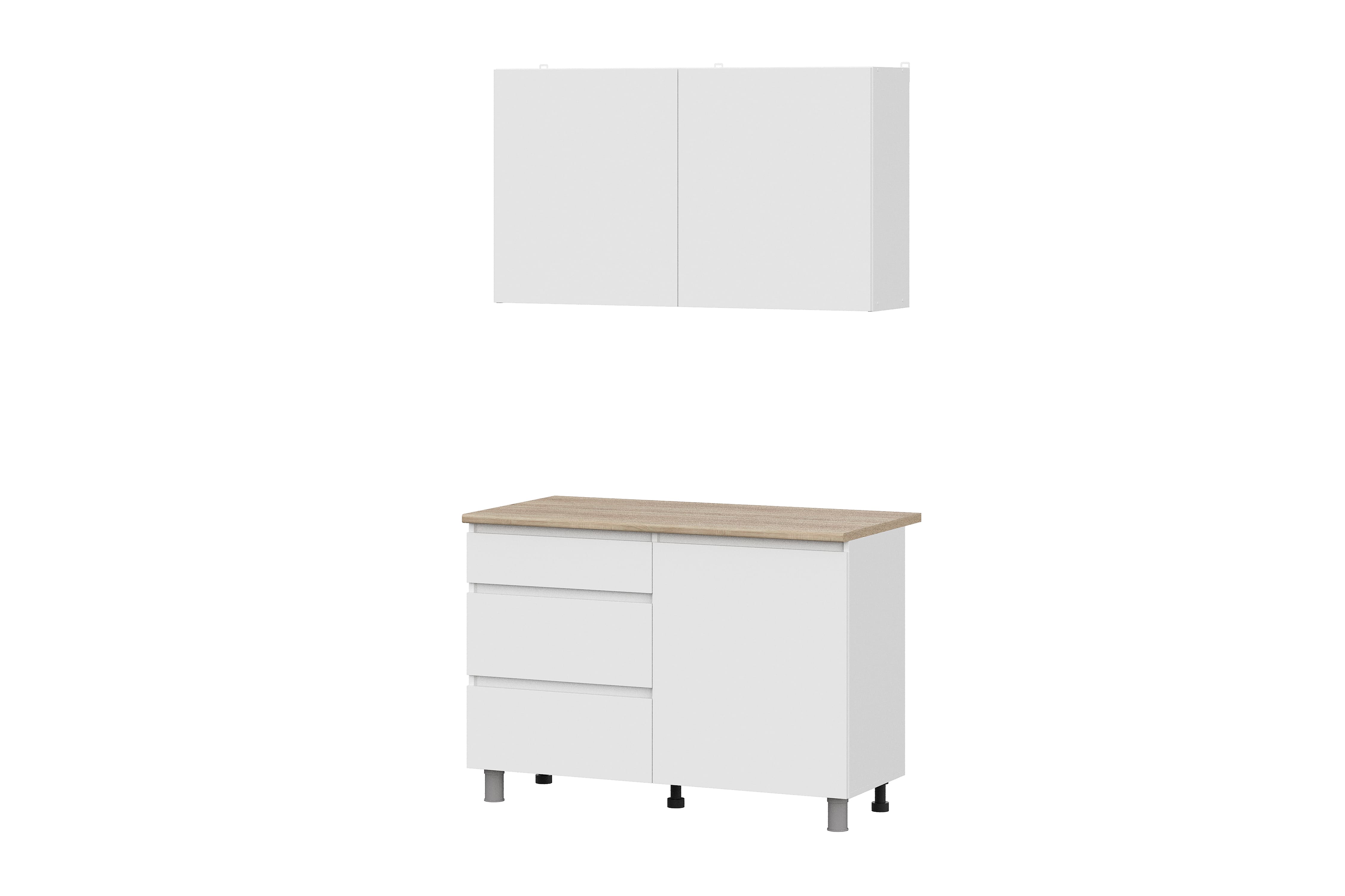 Кухонный гарнитур NN Мебель "Денвер" (1,2 м) Серия 2 SAFE Белый/Дуб Сонома - фото2