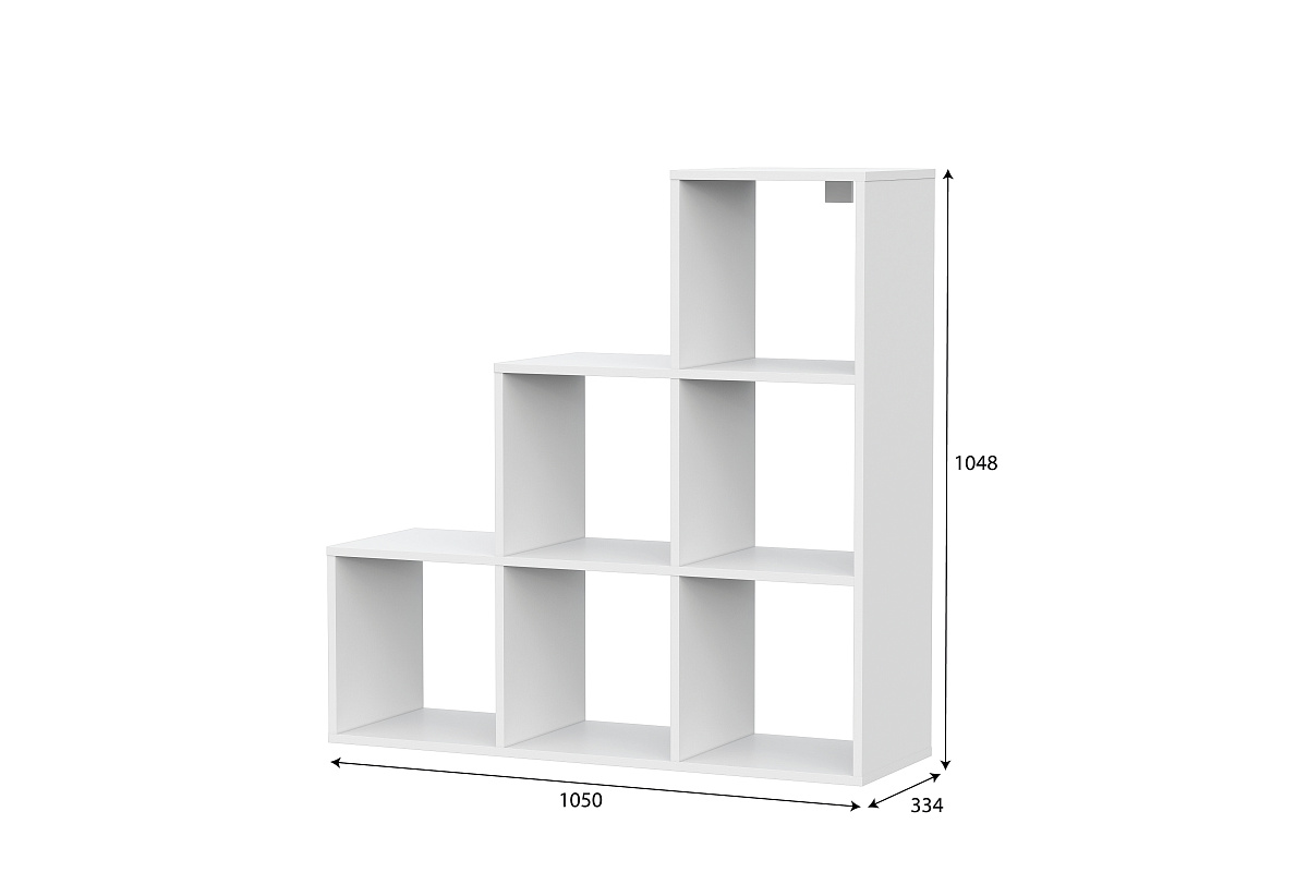 Стеллаж NN Мебель (МС Токио) лесенка Белый текстурный - фото3