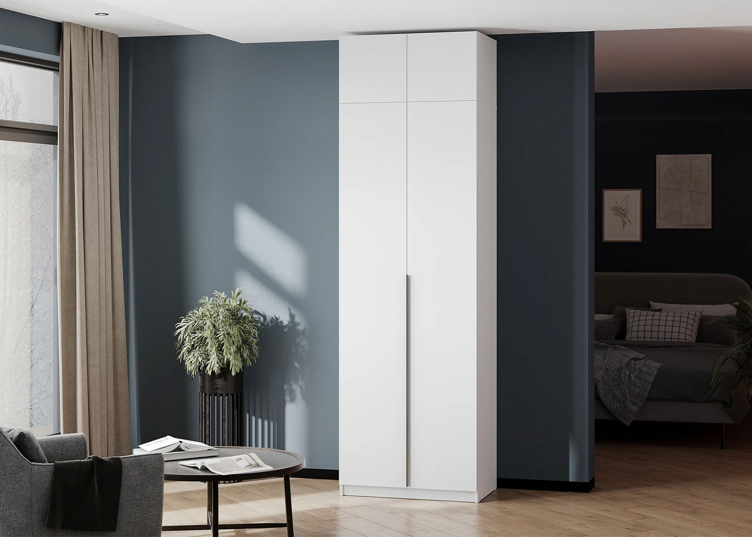 Шкаф NN Мебель ШК 5 (800) Антресоль Белый текстурный - фото2