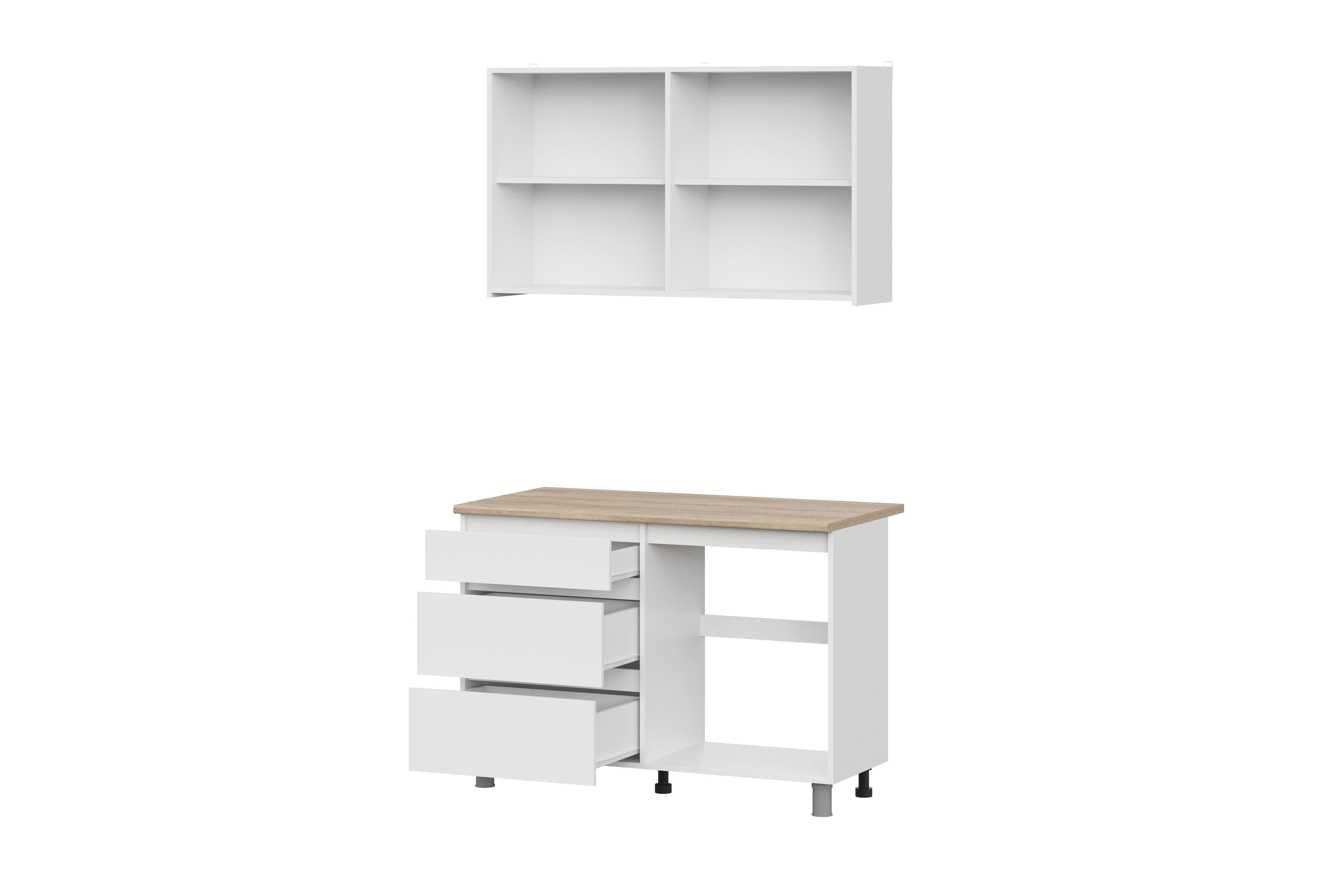 Кухонный гарнитур NN Мебель "Денвер" (1,2 м) Серия 2 SAFE Белый/Дуб Сонома - фото4