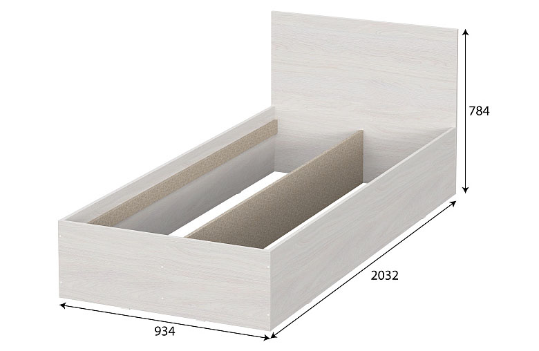 Кровать NN Мебель МСП 1 Ясень Анкор светлый 90/200 (серия 2) - фото3
