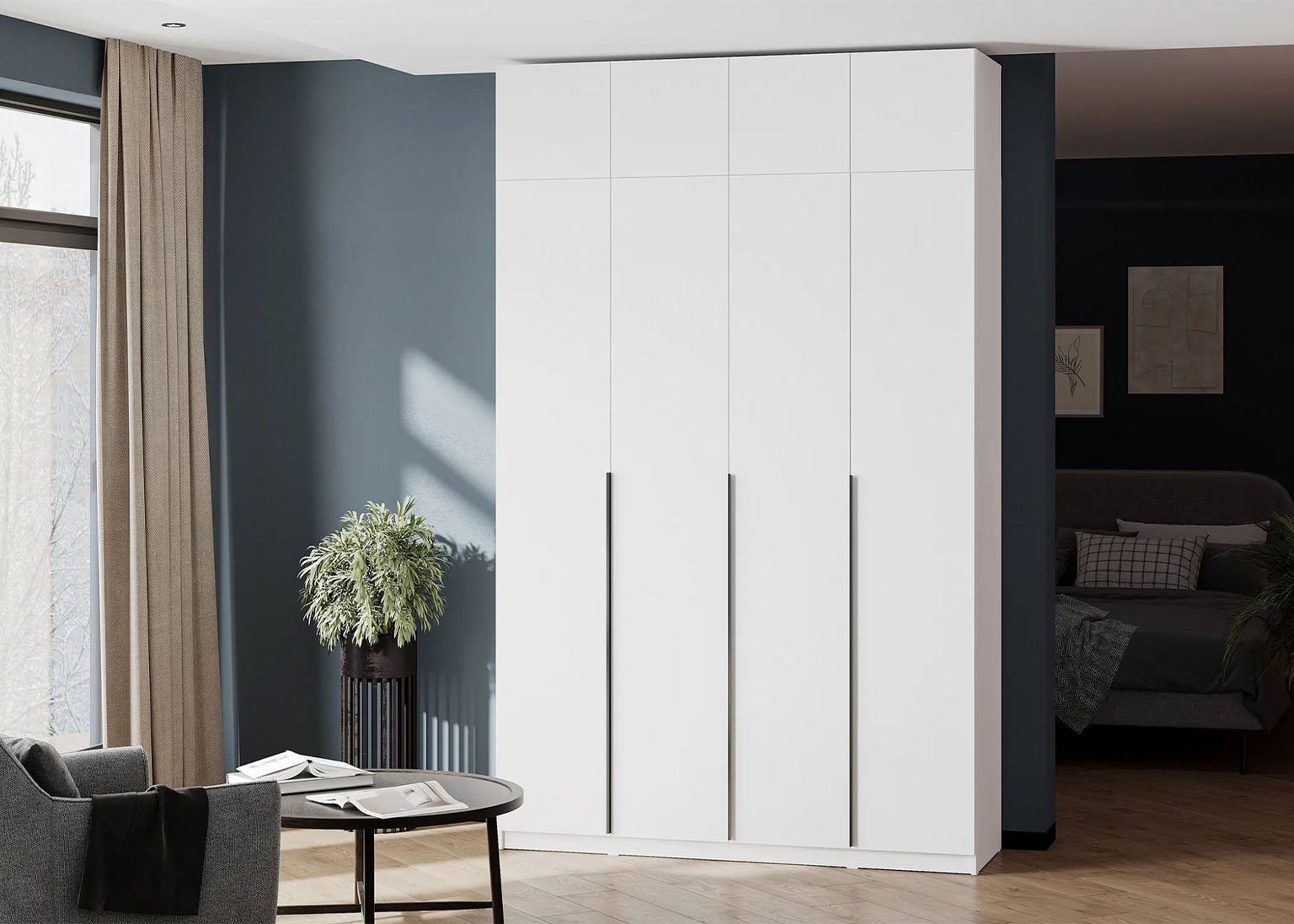 Шкаф NN Мебель ШК 5 (1600) Антресоль Белый текстурный - фото2