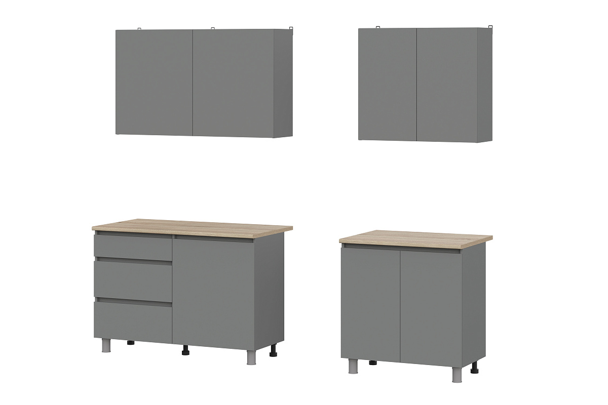 Кухонный гарнитур NN Мебель "Денвер" (2,0 м) Графит серый/Дуб Сонома - фото2