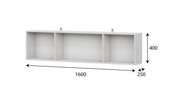 Полка навесная SV-МЕБЕЛЬ (МС Гамма 20 К) (1600) Серия №4 Ясень анкор  светлый - фото2