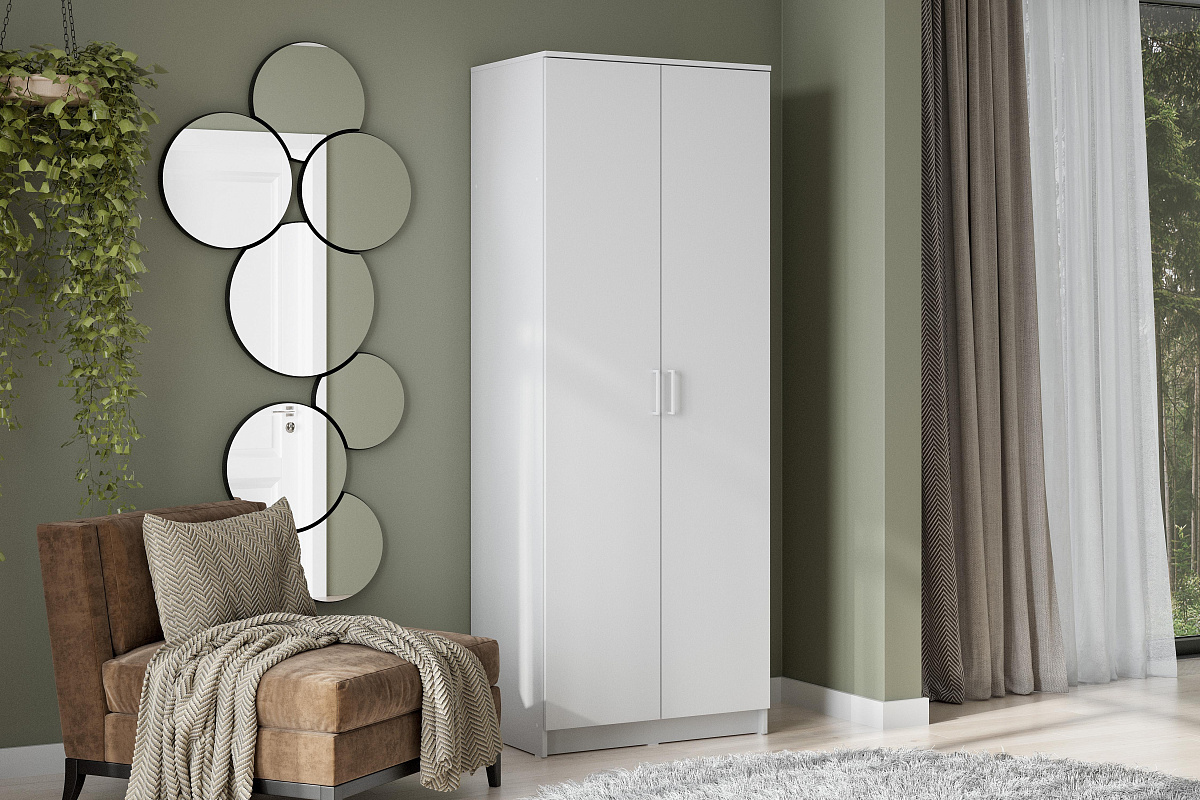 Шкаф NN Мебель К "ШК 2" Белый текстурный - фото4