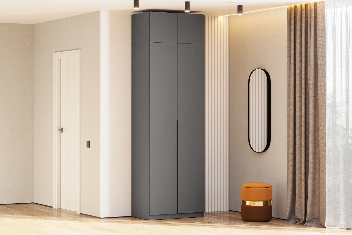 Шкаф NN Мебель ШК 5 (800) Антресоль Графит серый - фото4