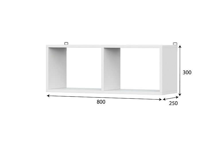 Полка книжная NN Мебель (МС Токио) Белый текстурный - фото