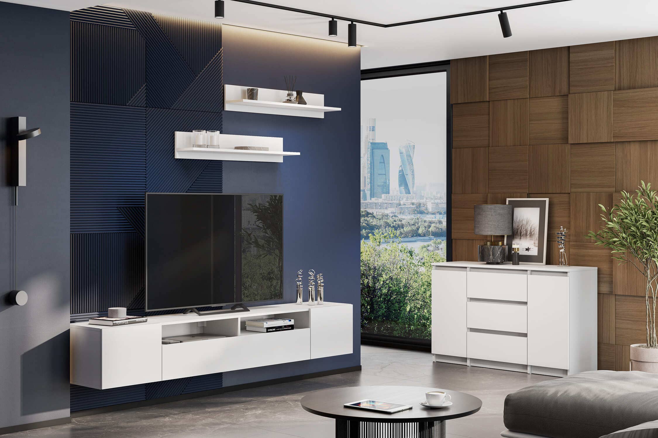 Тумба для ТВ NN Мебель (МС Денвер К) Белый SAFE - фото4