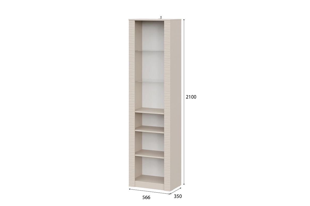 Пенал NN Мебель (МС Калипсо К) Меланж, со стеклом  - фото2