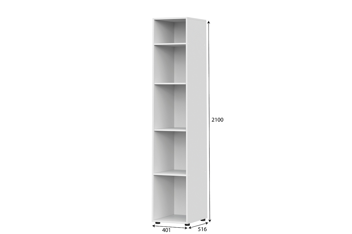 Пенал NN Мебель (МС Токио) Белый текстурный - фото