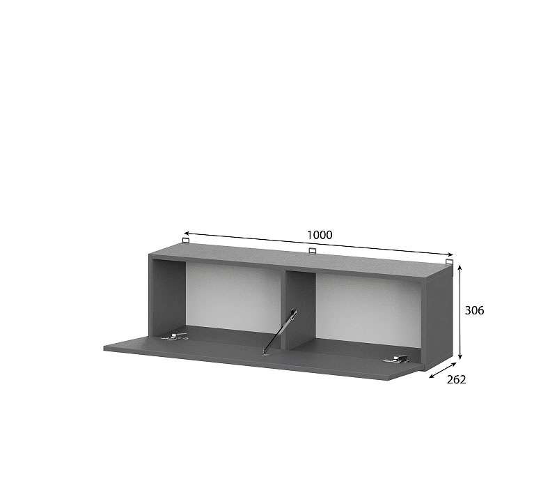 Шкаф NN Мебель (МС Денвер К) Графит серый, навесной - фото4