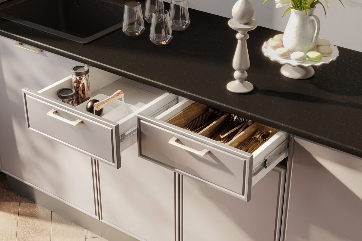 Кухонный гарнитур NN-Мебель "Адель К" 2,0м Белый/Нео/Черный - фото4