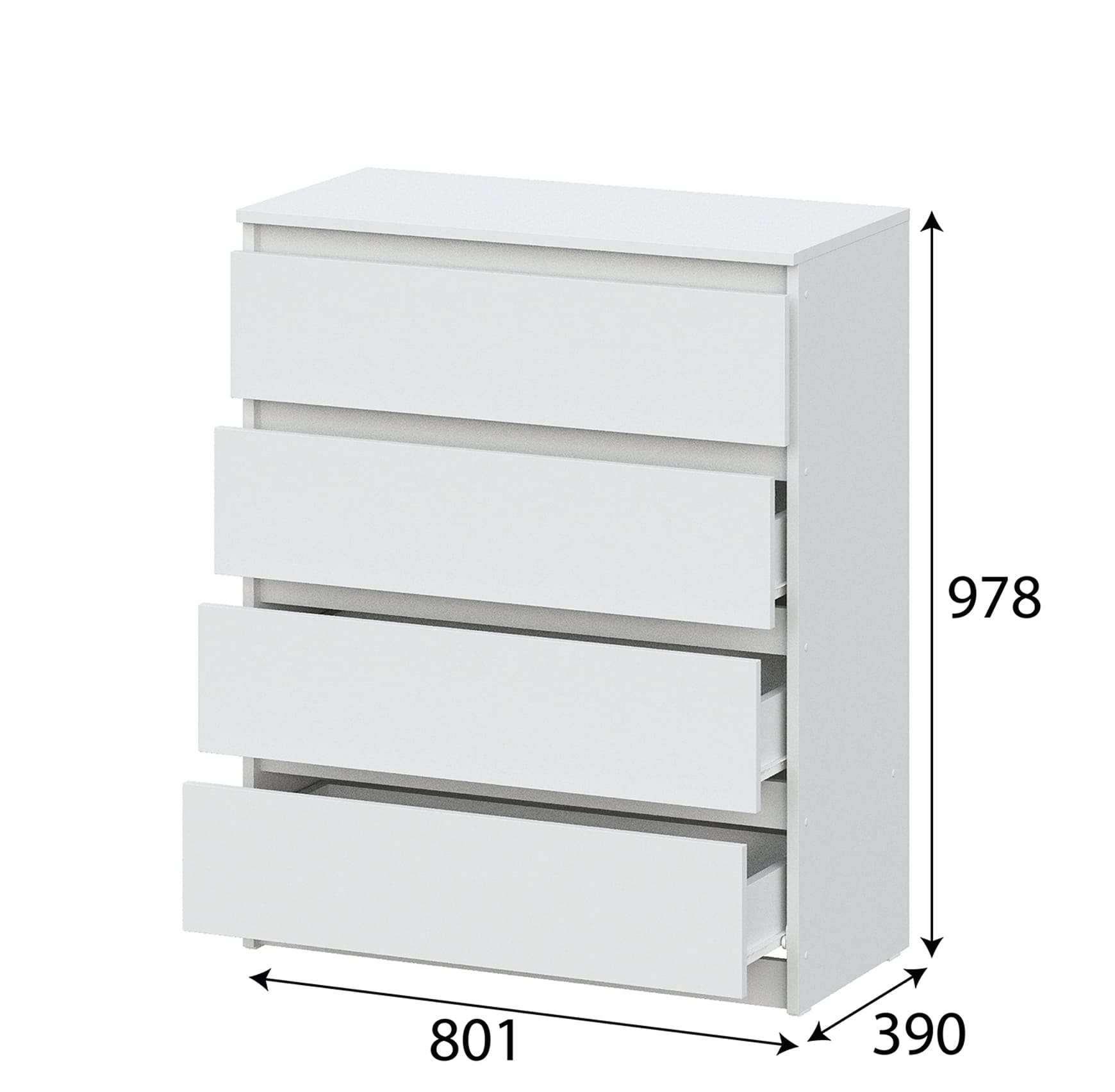 Комод NN Мебель (МС Денвер К) Белый, 4 ящ. SAFE - фото3