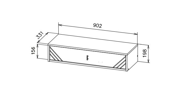 Стол туалетный NN Мебель (МС Байкал К) Дуб Золотой/Графит (навесной) - фото2