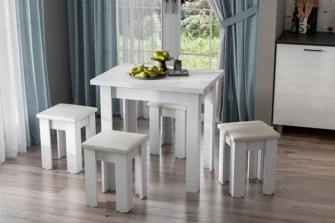 Стол обеденный NN Мебель СО 3 Белый, раскладной - фото2