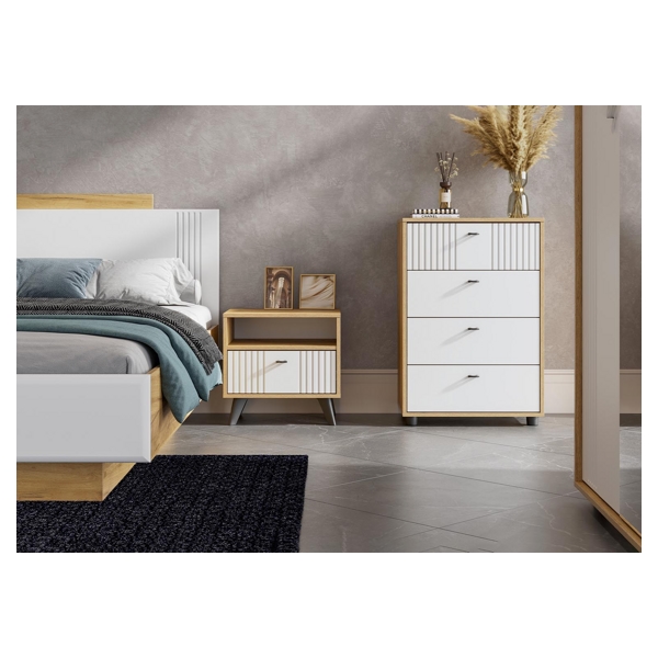 Комод SV-МЕБЕЛЬ (МС Милан К) Дуб Золотой/Белый Матовый, 4 ящ. - фото4