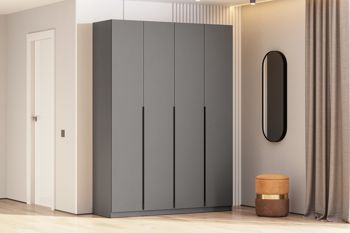 Шкаф NN Мебель ШК 5 (1600) Серия 2 Графит серый - фото4