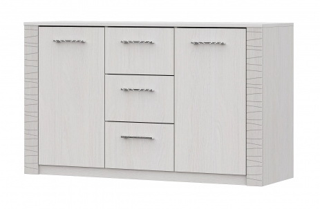 Комод SV-МЕБЕЛЬ (МС Гамма 20 К) Серия №4 Ясень анкор  светлый / Сандал светлый, 3 ящ. двухстворчатый - фото