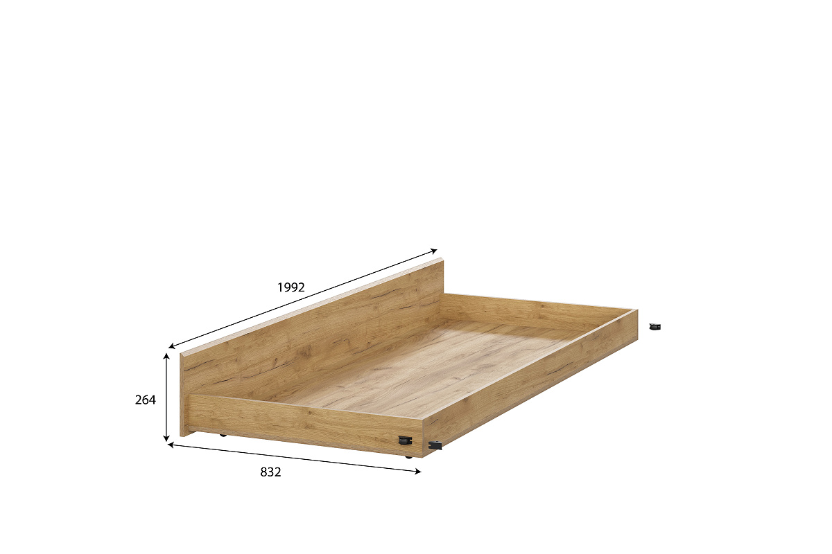 Кровать SV-МЕБЕЛЬ (МС Милан К) Дуб Золотой, выкатная - фото2