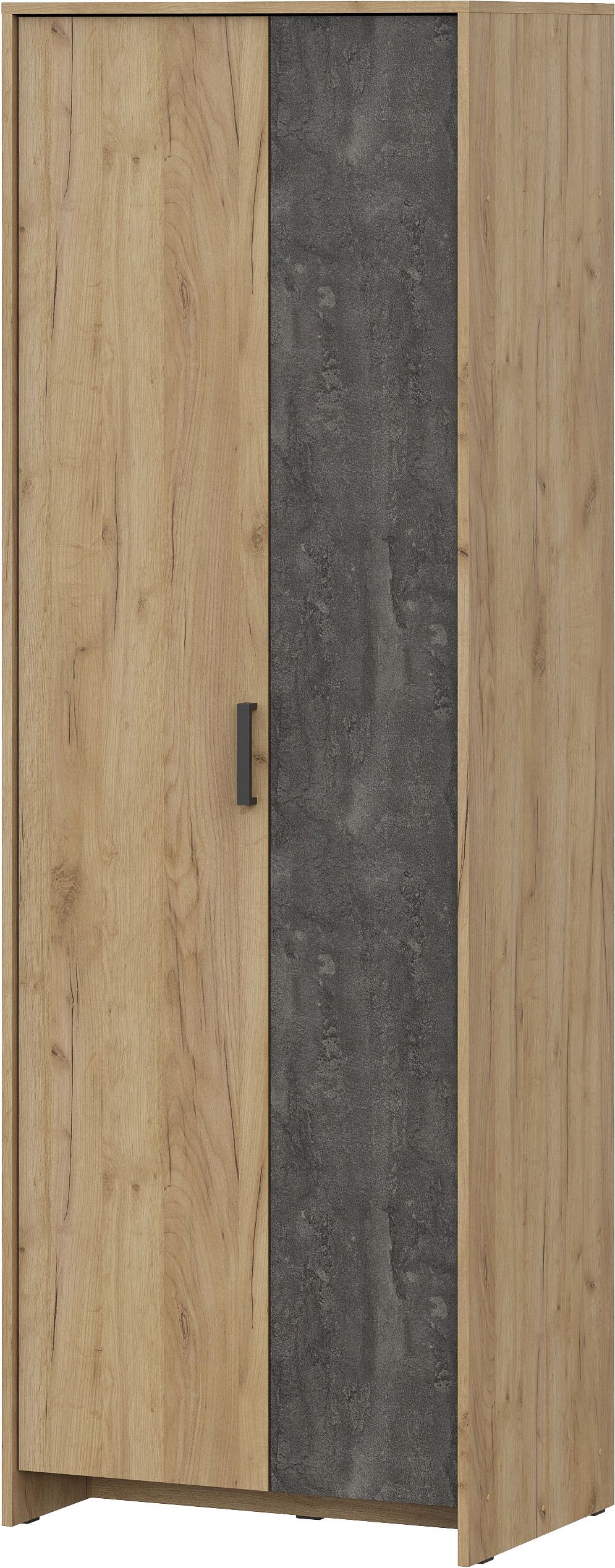 Шкаф NN Мебель МСП 1 Дуб золотой/Камень темный, двухстворчатый - фото