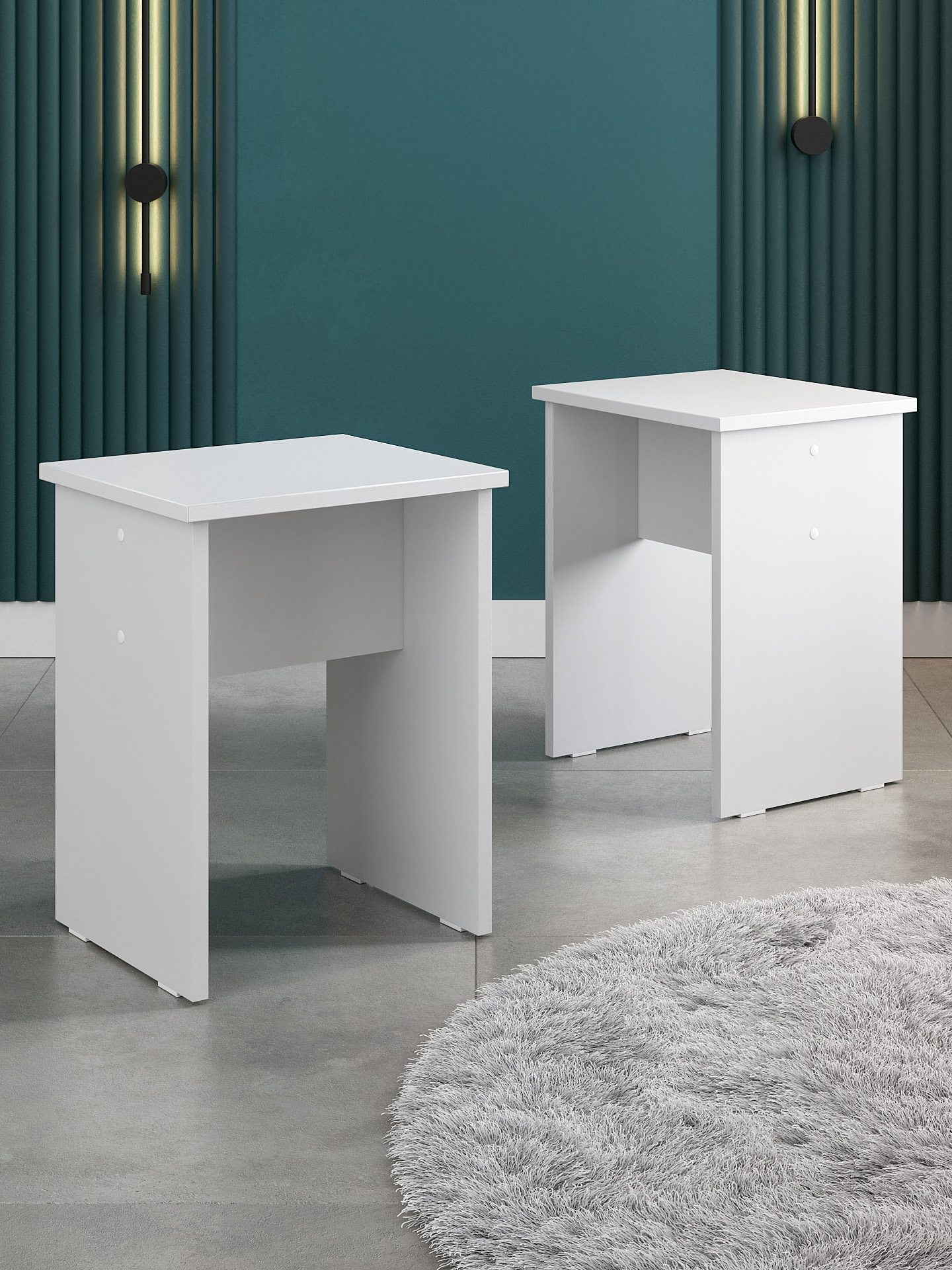 Табурет NN Мебель №4 Белый текстурный (КОМПЛЕКТ 2 шт) - фото2