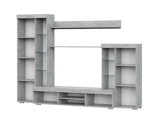 Мебель для гостиной К NN Мебель МГС 5 Цемент светлый/Белый - фото3