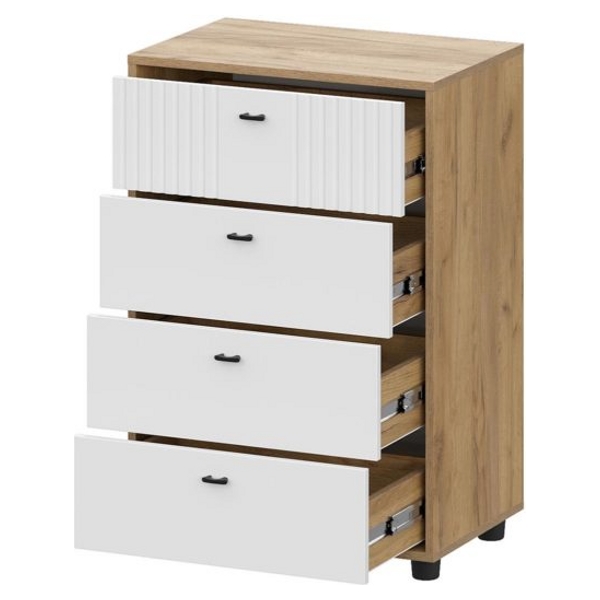 Комод SV-МЕБЕЛЬ (МС Милан К) Дуб Золотой/Белый Матовый, 4 ящ. - фото3