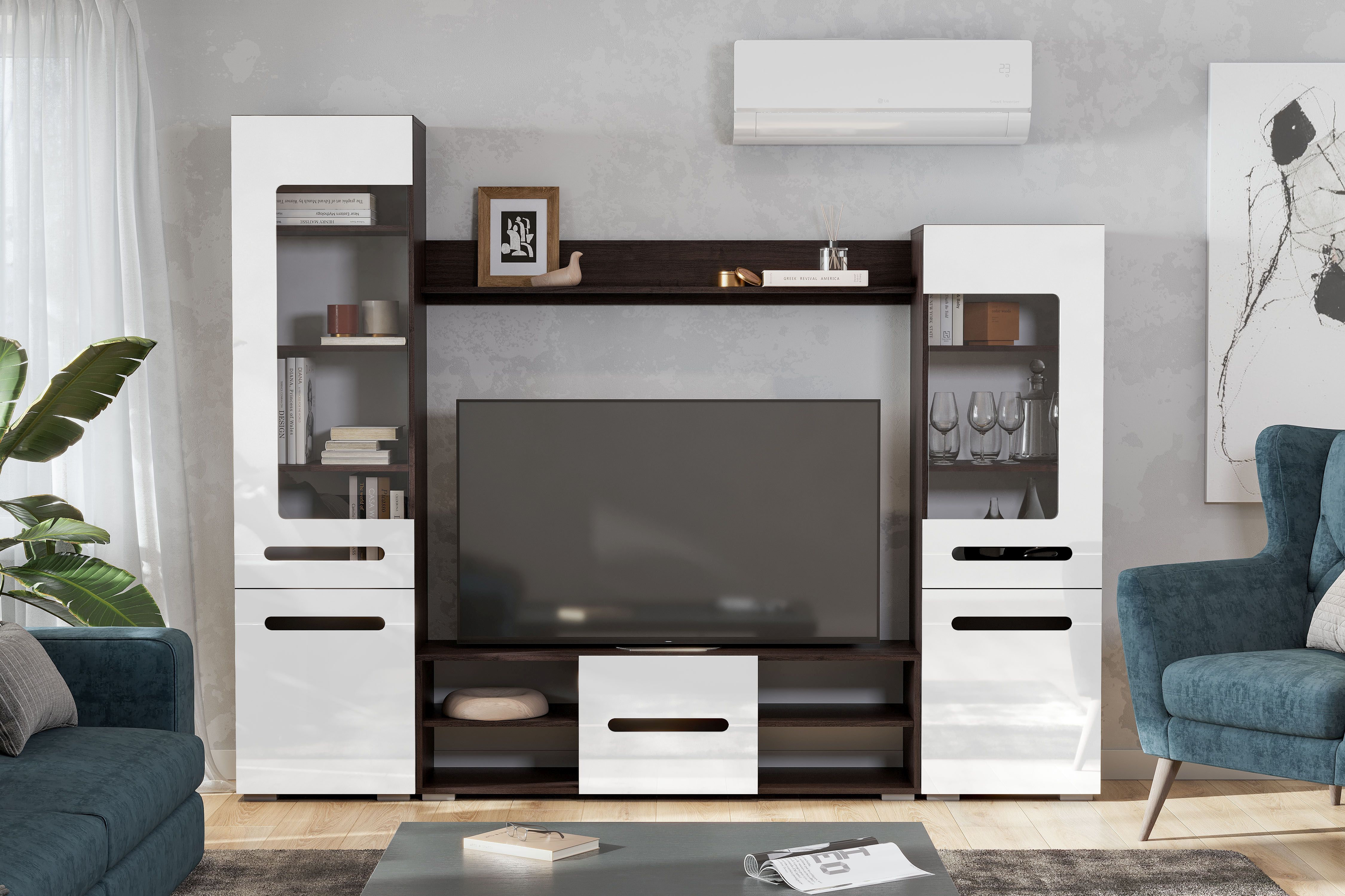 Мебель для гостиной К NN Мебель МГС 6 Венге/Белый глянец - фото4