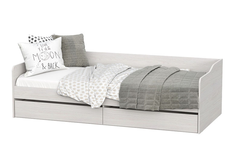 Кровать NN Мебель КР 1 Серия 2 Ясень Анкор светлый 90х200 - фото