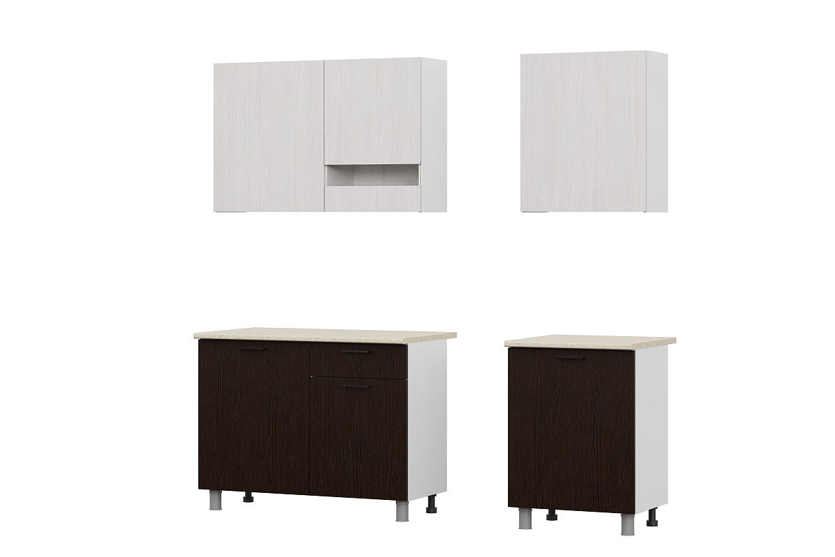 Кухонный гарнитур SV-МЕБЕЛЬ "Розалия" Серия2 (1,7 м) Ясень Анкор св/Дуб Венге/столешницаСемолина беж - фото2