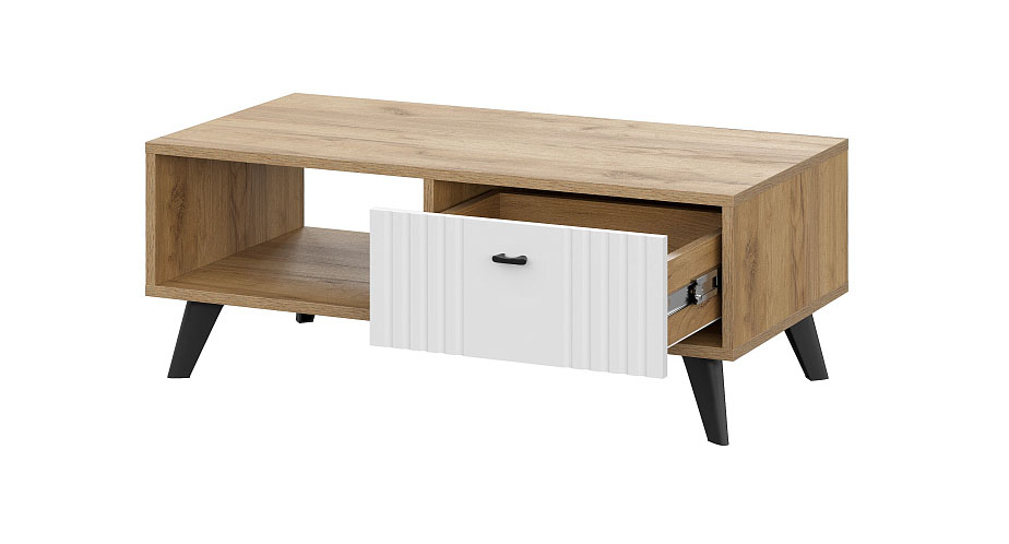 Стол журнальный SV-МЕБЕЛЬ (МС Милан К) Дуб Золотой/Белый Матовый - фото2