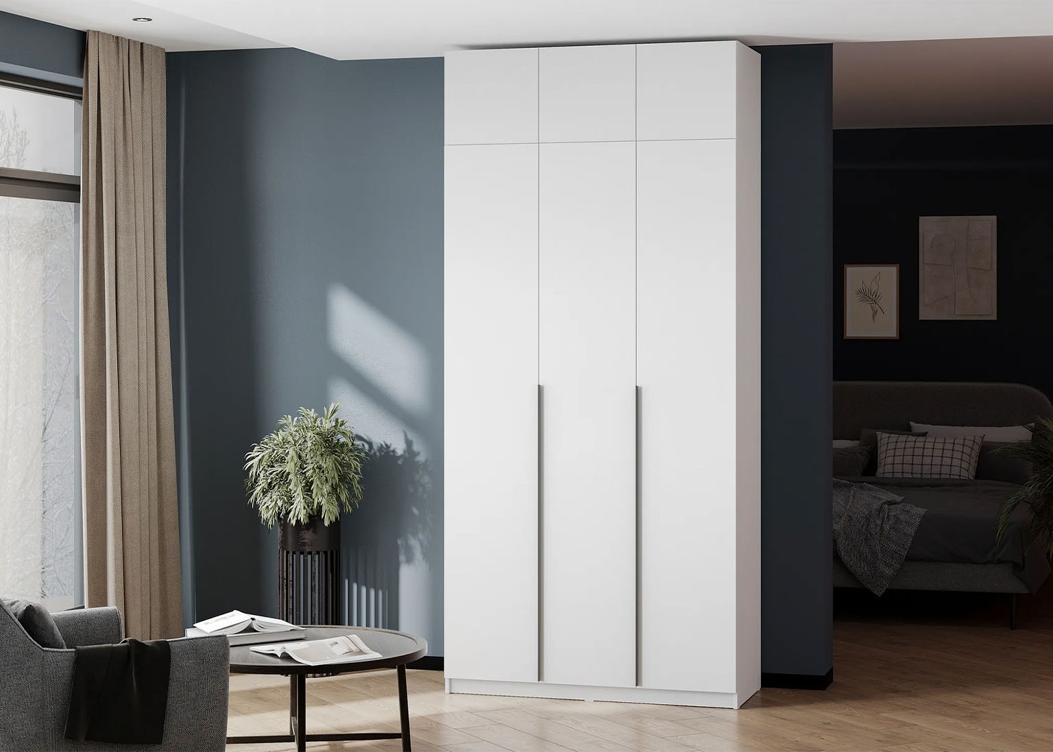 Шкаф NN Мебель ШК 5 (1200) Антресоль Белый текстурный - фото2